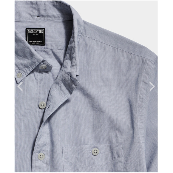 TODD SNYDER I SLIM FIT SUMMERWEIGHT FAVORITE SHIRT IN CHAMBRAY BLUE - Picture 2 of 9